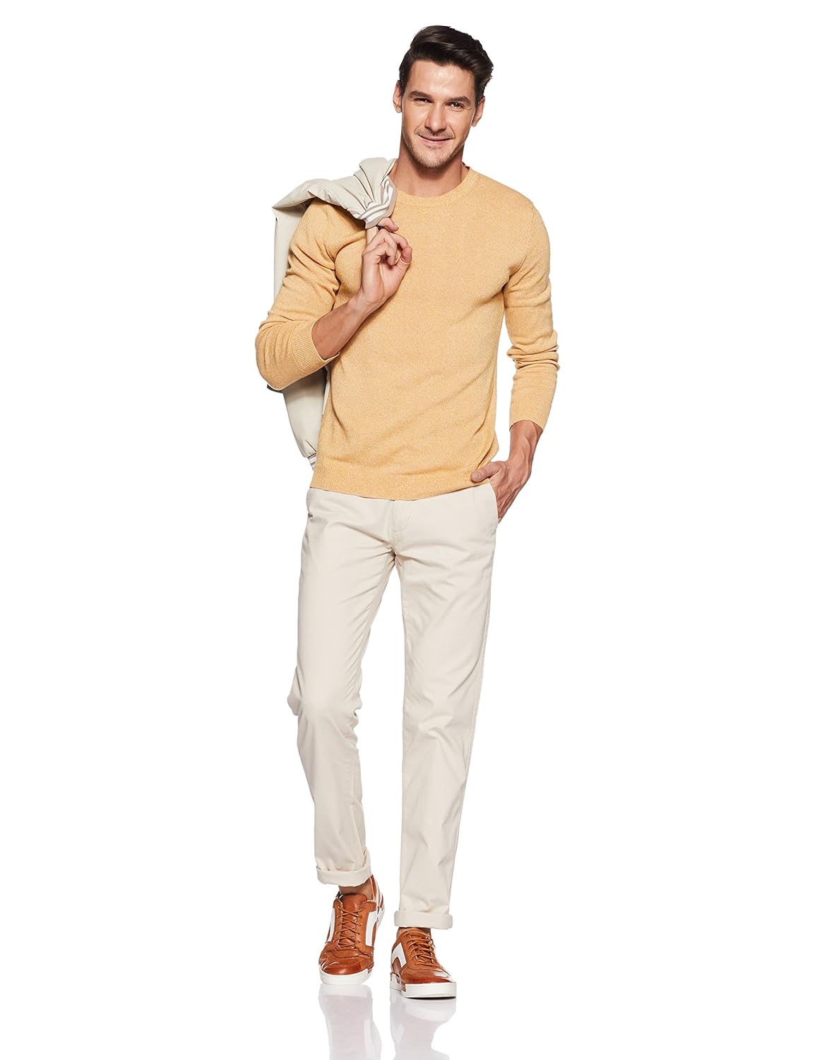 arrow sport men's straight fit casual trousers