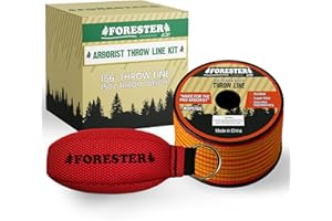 FORESTER Arborist Throw Line Kit | Throw Weight & 166ft Rope | Ultra Slick 100% Polyester Rope | Arborist Equipment for Tree Climbing
