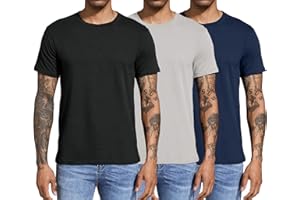 Boyzn Men's 3, 4 or 5 Pack Cotton T-Shirts, Short Sleeve Crewneck Sport Tees, Cotton Gym Workout Running Shirts for Men