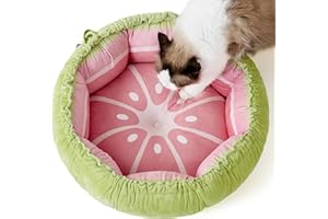 LE SURE Lesure Cat Beds for Indoor Cats - Washable Cute Cat Beds with Versatile Dual-Use Design, Reversible Donut Pet Bed for Puppy and Kitten, 21x21x7 Inches