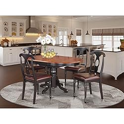 East West Furniture KENL5-BLK-LC 5 Piece Kitchen