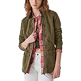 Lucky Brand Women's Long Sleeve Button Up Two Pocket Utility Jacket