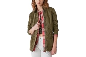 Lucky Brand Women's Long Sleeve Button Up Two Pocket Utility Jacket