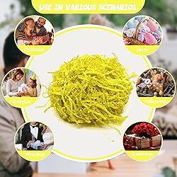 2LB Fluorescent Yellow Crinkle Cut Paper Shred