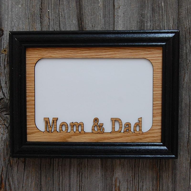 Mom & Dad Picture Frame Holds 4x6 Photo Handmade