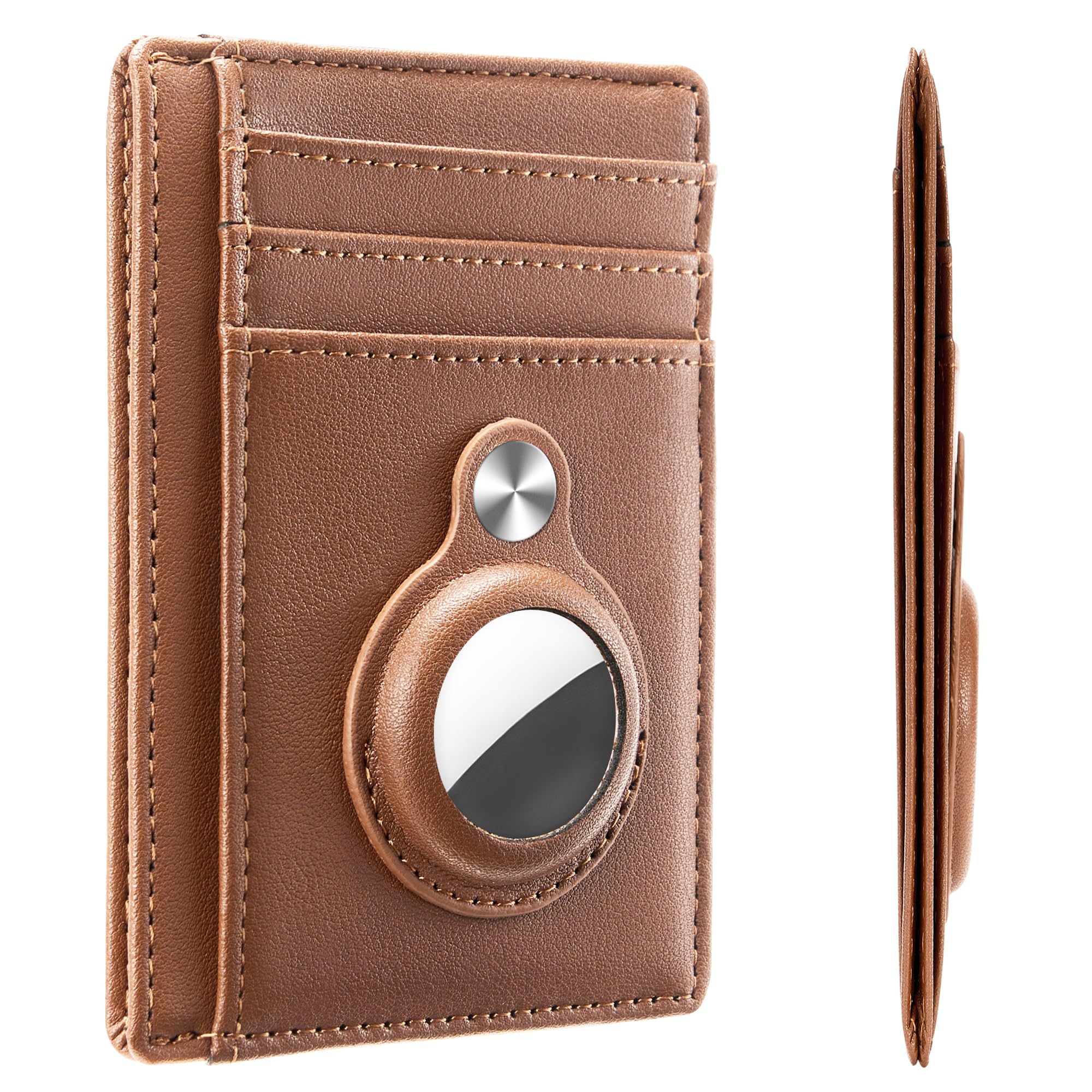 Photo 1 of Hawanik Slim Minimalist Front Pocket Air Tag Wallet, RFID Blocking Card Holder Wallet with Airtag Holder