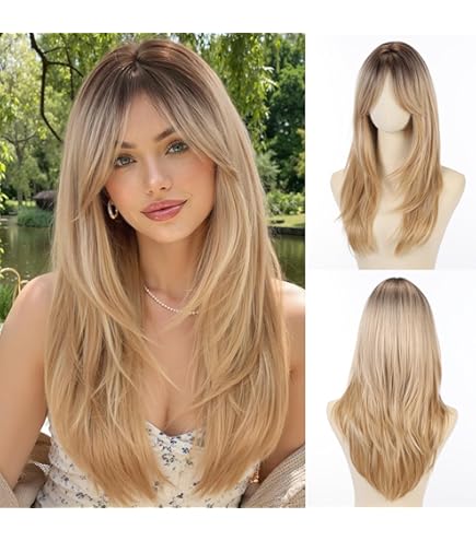 Amazon.com : Allbell Ombre Blonde Wigs For Women Long  display picture 3