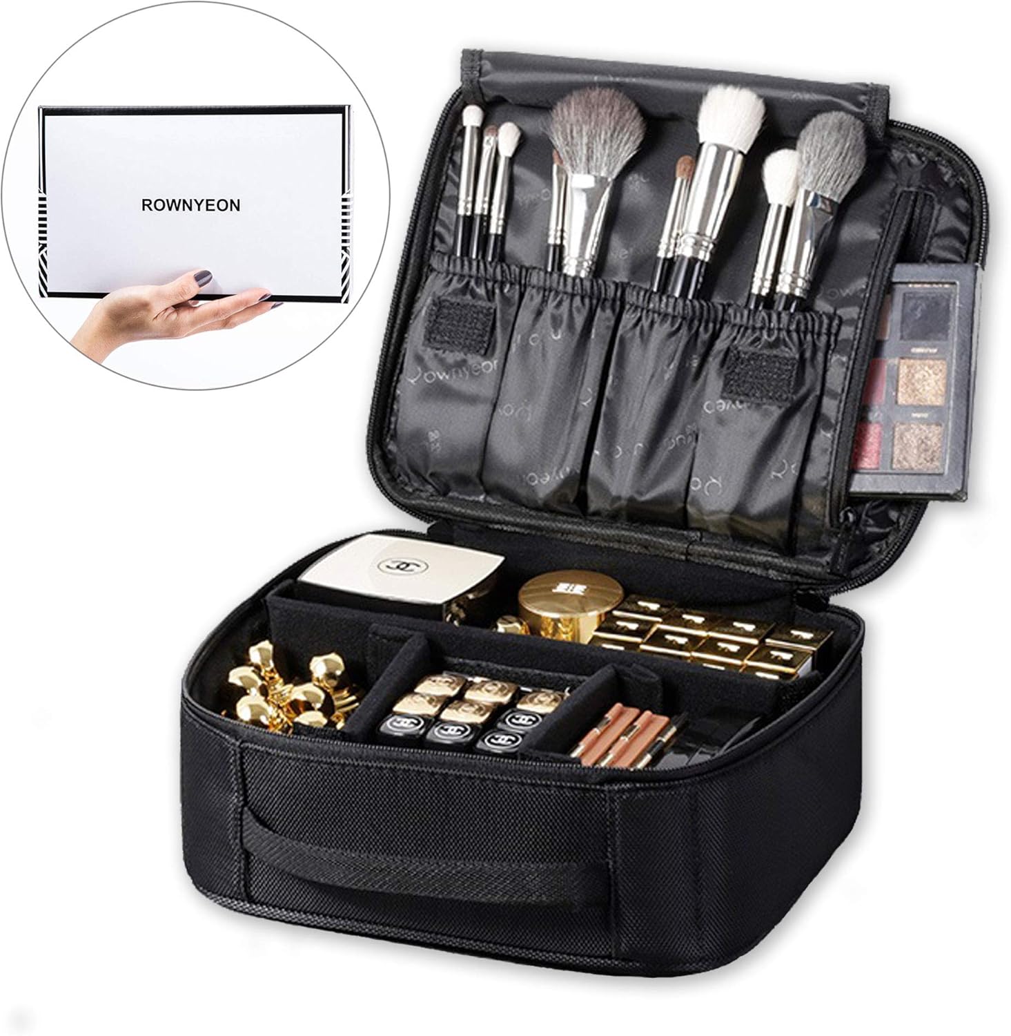 ROWNYEON Makeup Bag Make Up Bag Makeup Case Portable Travel Makeup Bag