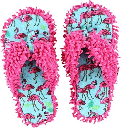 pink fuzzy flip flop slippers