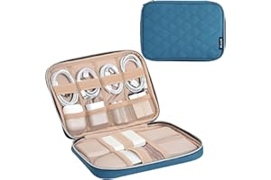 BELALIFE Electronic Organizer, Portable Travel Cable Organizer Bag, Tech Storage Bag for Cord, Charger, Phone, Earphone, Hard Drive, USB, SD Card and Electronic Accessories, Lake-Blue