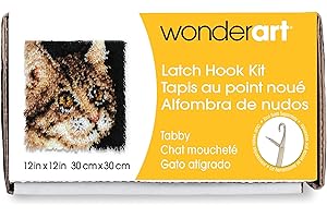 Wonderart Tabby Yarn Latch-Hook Kit12 X 12" 100% Acrylic Machine Wash & Dry