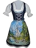 Dirndl World 3pcs. bavarian mini Dirndl-s dress-es, Drindle-s Blouse, Apron, Sizes 4-22 Di06