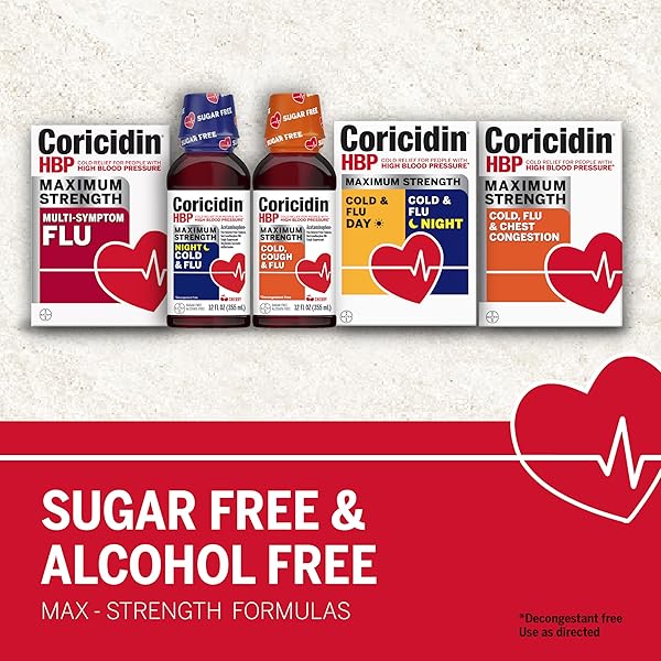 CORICIDIN HBP, DECONGESTANT-FREE COLD SYMPTOM RELIEF FOR PEOPLE WITH HIGH BLOOD PRESSURE, MAXIMUM STRENGTH, FLU & CHEST CONGESTION LIQUID GELS, 24 COUNT