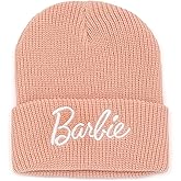 Barbie Womens Beanie | Adults Doll Logo Pink Knitted Woolly Winter Hat | Ladies One Size Winter Head Warmer Accessory