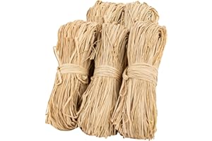 Sukh Natural Raffia Ribbon - 5PCS Raffia Straw for Florist Bouquets Decoration Twine Crafts Ribbon for Wrapping Christmas Birthday Halloween Easter Anniversary Florist Supplies