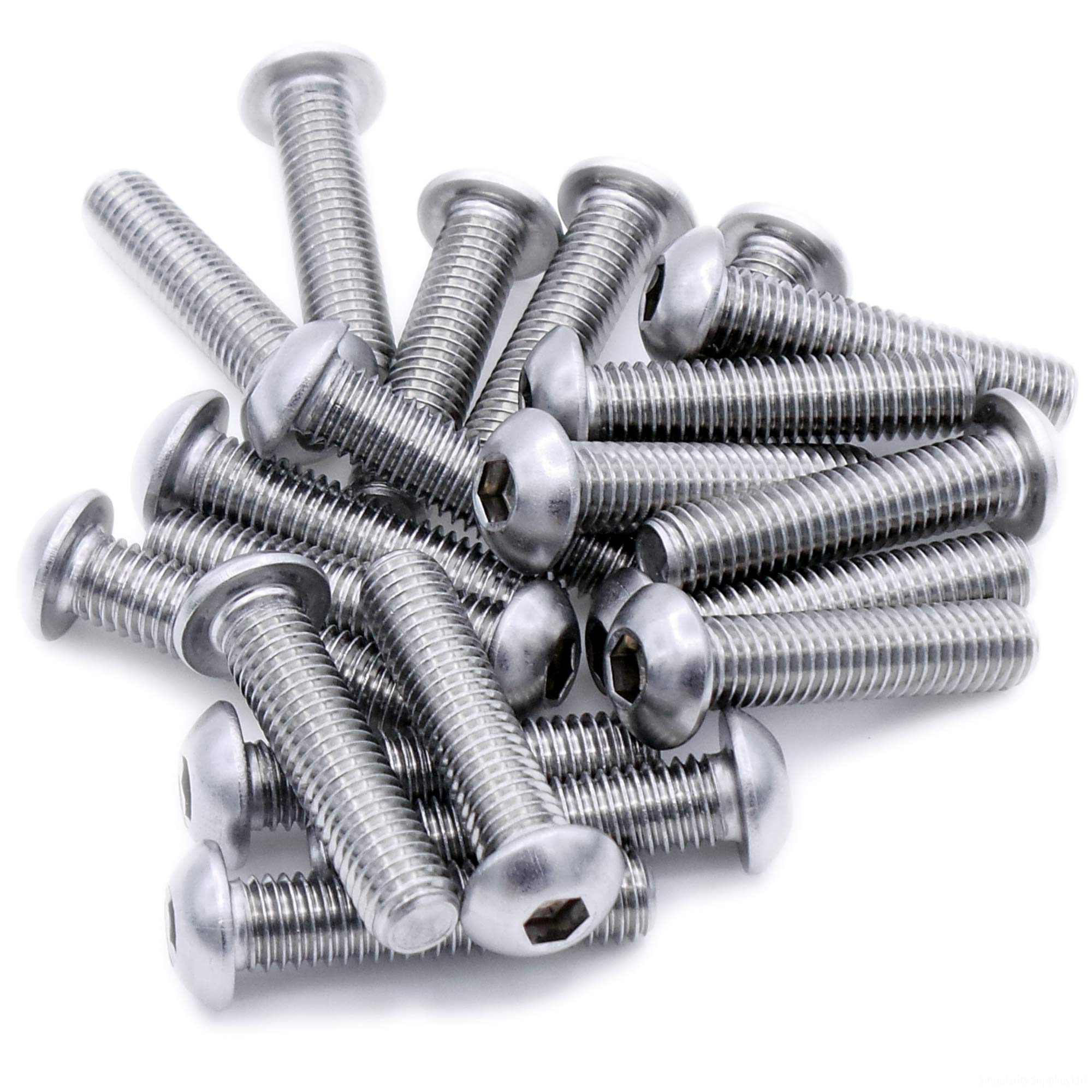 M4 (4mm x 6mm) Hex Socket Button Machine Screw (Bolt) - Stainless Steel (A2) (Pack of 20)