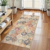 Lahome Kitchen Rugs Non Slip Washable Rugs for Entryway, 2x4 Rug Non-Slip Moroccan Trellis Ultra-Thin Indoor Door Mat Small Carpet for Bathroom Bedroom Entry, Cream/Multi