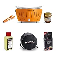  Lotusgrill Lotusgrill kleiner Edelstahl Stahl Kunststoff orange Camping Balkon Picknick ✔ rund ✔ tragbar rauchfrei ✔ Grillen mit Holzkohle ✔ für den Tisch 