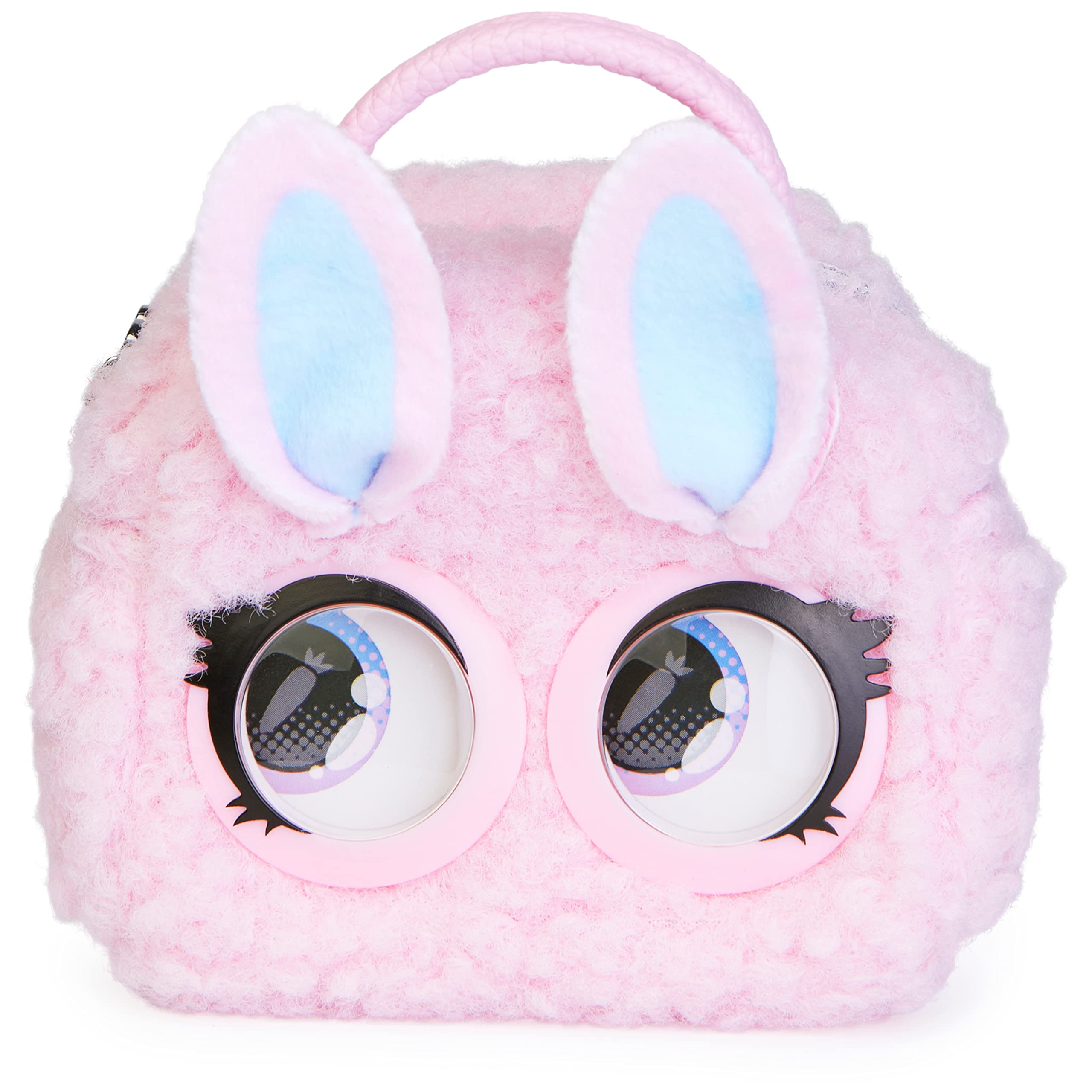 Purse Pets Micros, Fuzzy Bunny BB Stylish Small Purse with Eye Roll Feature, Kids’ Toys for Girls Aged 5 and above