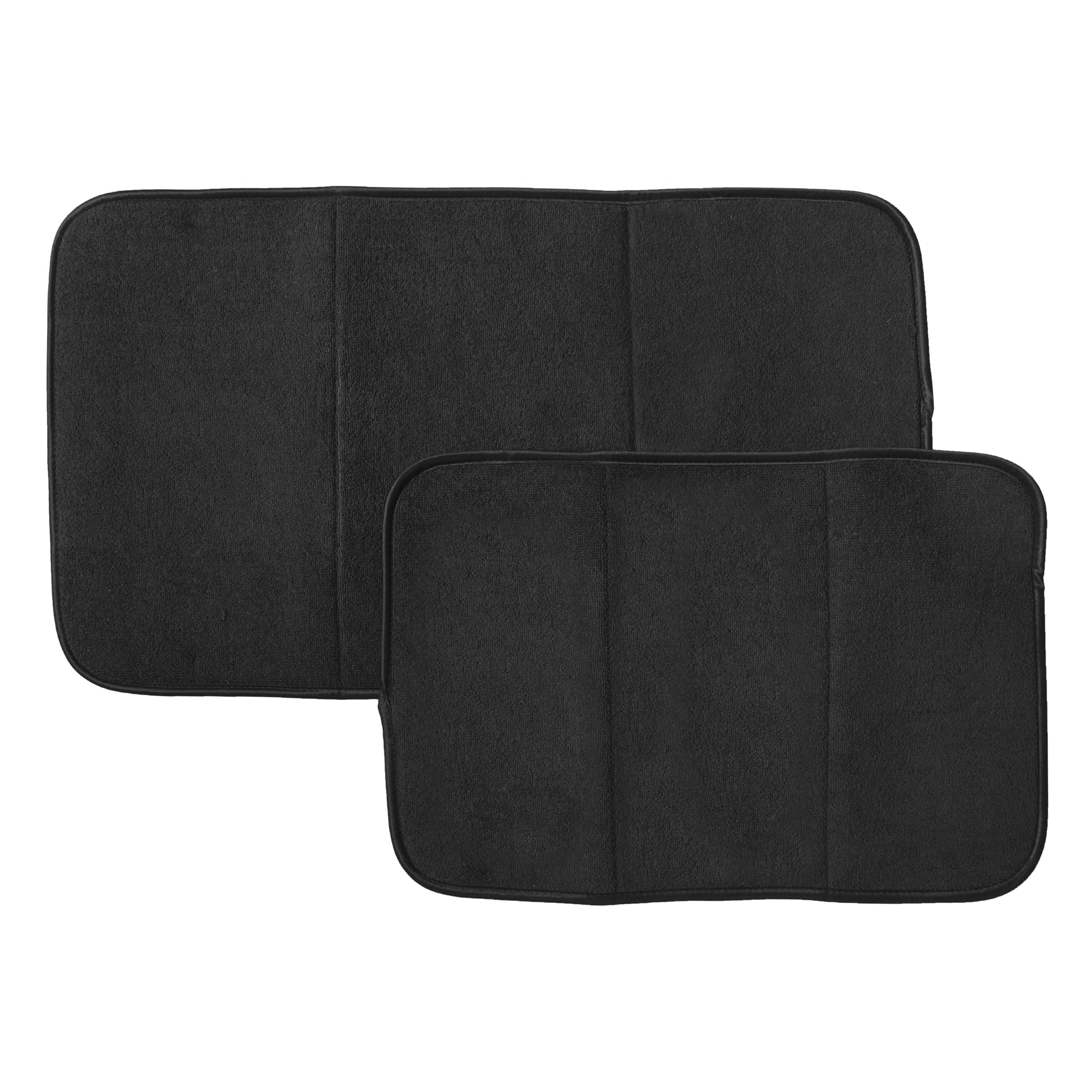 T-FAL Textiles Dish Drying Mat with Mesh - 2 Pack - Black - 69997