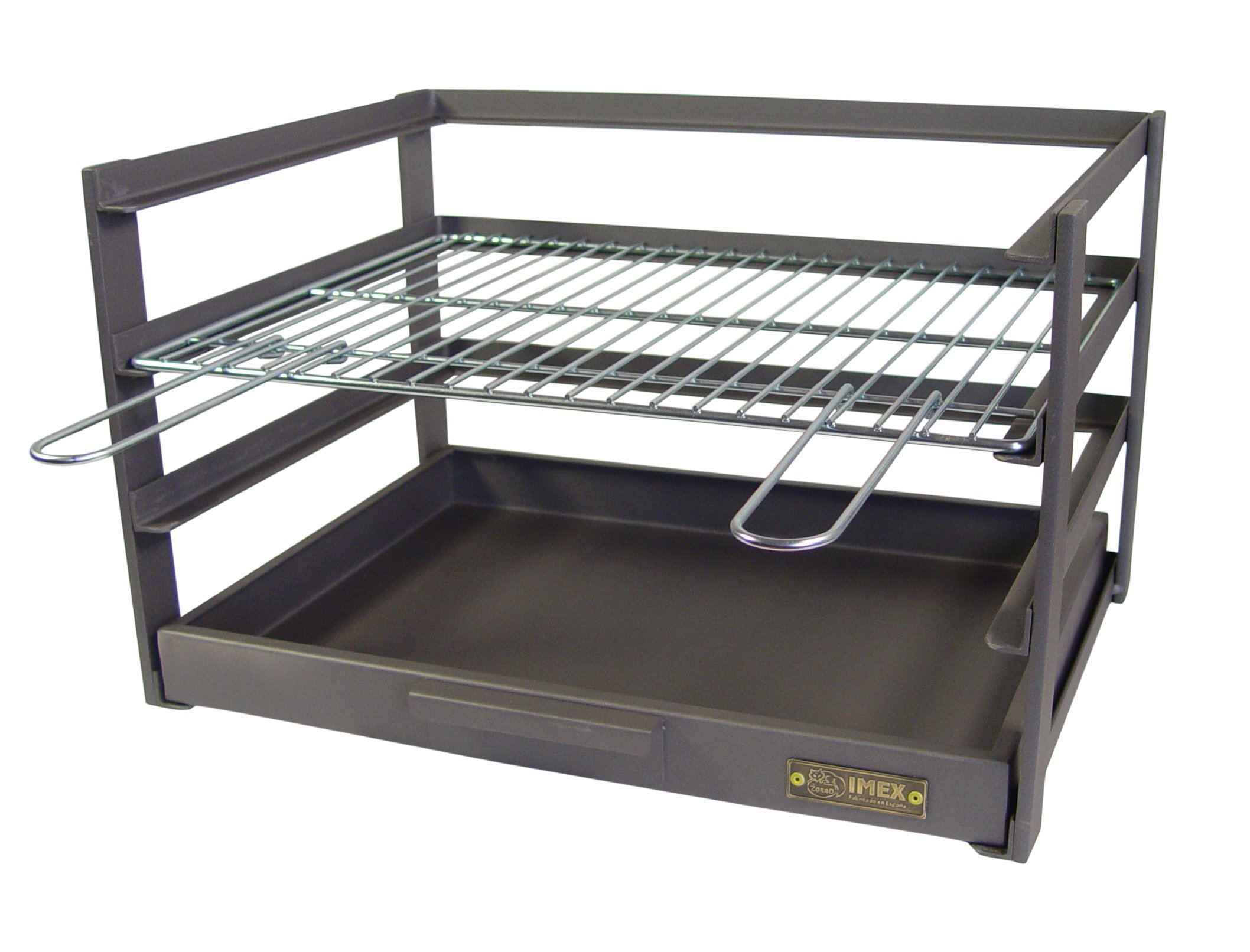 Imex El Zorro Barbecue Drawer with Zinc Grill, Black, 46 x 41 x 35 cm, 71471.0