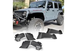 Front and Rear Inner Fender Liners for Jeep 2007-2018 Wrangler JK & JKU Unlimited 4WD 2WD, Hawkley Alloy Steel Fender Flares Inner Liners Wheel Well For 2007-2017 2018 Wrangler Rubicon Sahara
