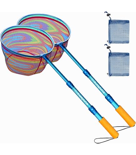 childrens fishing nets near me Kids Net, Fishing Net for Kids, Crabbing Equipment & Bait Pouch | Extendable Telescopic Kids Fishing Net Herren MADE IN SWEDEN – and micro tangle Color:Pearl/Red Eye