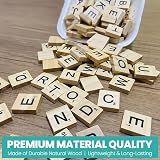 Trimming Shop 100pc Wooden Alphabet Number Tiles 20mm DIY Craft Game Pendant view 3