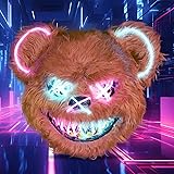 FOX TEARS Halloween Bear Bunny Mask, Bloody Bear