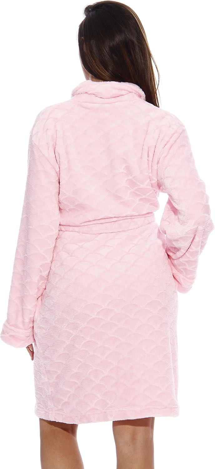 Just Love Kimono Robe Velour Scalloped Texture Bath Robes for Women