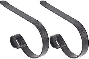 Haute Decor The Original MantleClip® Stocking Holder - 2 Pack (Matte Black) - Hang Christmas Stockings Safely and Securely from Mantels Up to 3 Inches Thick