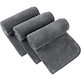 SINLAND Microfiber Hand Towels for Bathroom, 16 x 31 Inch, Super Soft and Absorbent Washcloth Decorative Face Towels for Kitchen, Spa, Yoga, Gym, Face, Hair, Dishcloth 3Pack Grey