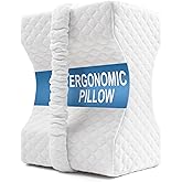 Knee Pillow for Side Sleepers, Leg Pillow for Sciatica, Back, HIPS, Knees, Joints Pain Relief,Pillows for Between Legs While Sleeping Spine Alignment Support & Relieves Pressure,Basic Strap,White