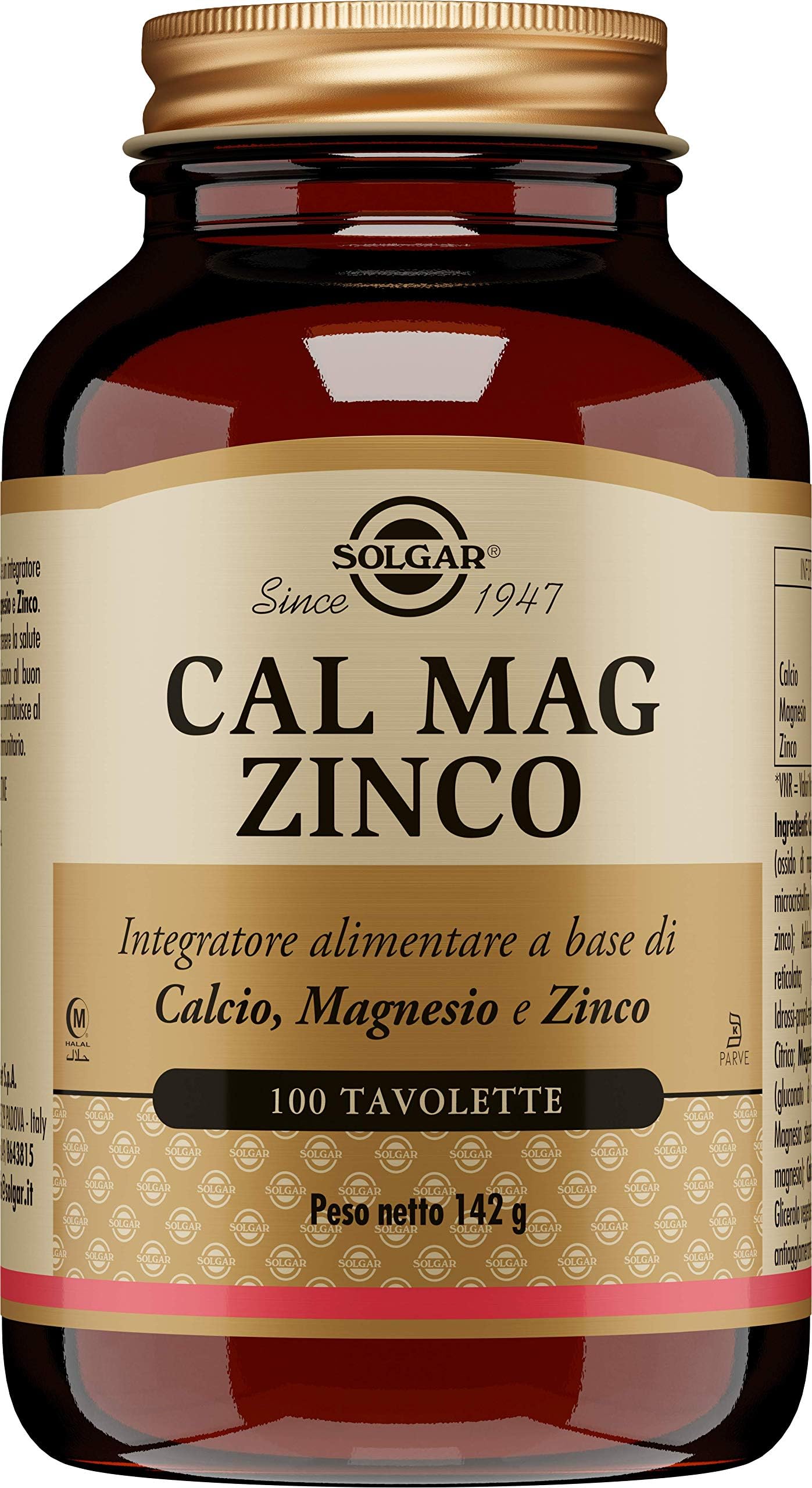 Solgar Calcium Magnesium Plus Zinc 100 tablets
