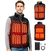qsvgms Heated Vest for Men, 16000mAh 7.4V Battery Pack Included, Rechargeable Heated Vest for Hunt Camping Cycling Ski