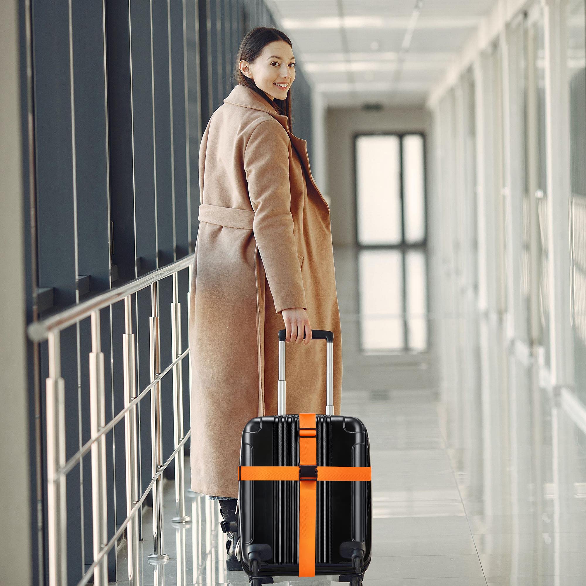 Chelmon Luggage Straps for Suitcases TSA Approved Travel Belt 4 Pack by Chelmon(Orange)