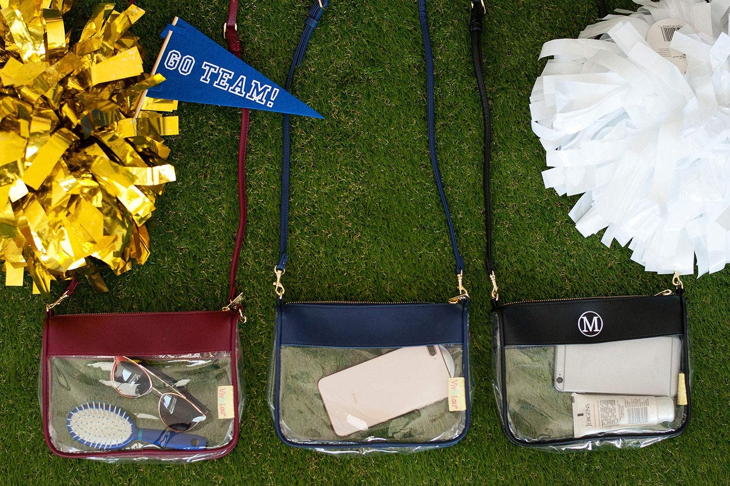 monogram clear purse
