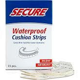 Secure Denture Adhesive Strips for Lowers, Zinc Free Glue, 15 Strips | Waterproof - Comfortable Cushion Fit for Lowers - Extra Firm All-Day Hold - No Mess - Clean Ingredients