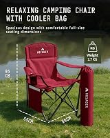 Voyager Folding Camping Chairs 2 Pack with Cooler Bag Lightweight Steel Frame view 2