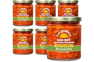 CALIFORNIA SUN DRY Sun Dried Tomato Bruschetta, 9 Ounce Jar (Pack of 6) | Gluten-Free & Antioxidant Rich