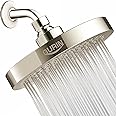 GURIN Shower Head High Pressure Rain, Luxury Bathroom Showerhead with Brushed Nickel Plated Finish, Adjustable Angles, Anti-Clogging Silicone Nozzles