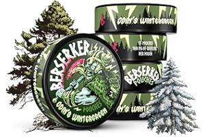 OUTLAW DIP COMPANY Berserker Energy Pouches - Odins Wintergreen - Caffeine Infused - 100mg Per Pouch - 5 Pack - Tobacco & Nicotine Free - Energy Drink Replacement