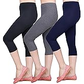 IRELIA 3 Pack Modal Girls Leggings Capri Solid Pant for School/Holiday