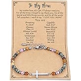 Junifi Dainty Cross Bracelet for Women, Easter Basket Stuffers for Teens, Christian Gifts for Women Friends Sister Daughter Mom Sister in Christ on Birthday Valentine's Christmas