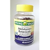 Spring Valley Adult Gummy Melatonin+Botanicals Dietary Supplement, 5mg, 60 Vegetarian Gummies, Non GMO Verified