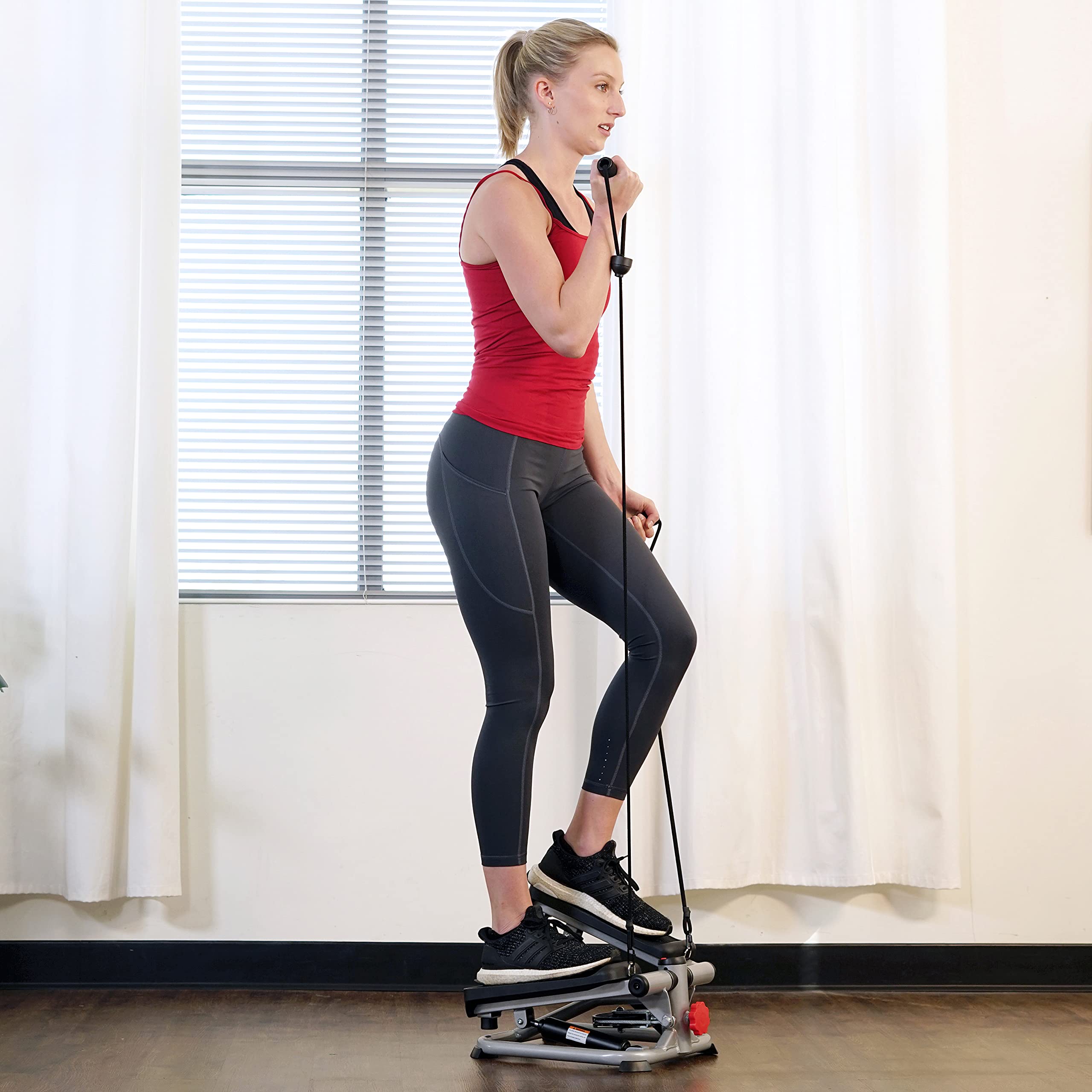 Sunny Health & Fitness Stepper für zuhause, Low-Impact Übung Stepper für Ganzkörpertraining mit Widerstandsbändern - SF-S0978 7