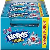 NERDS Gummy Clusters Very Berry Candy, Crunchy &amp; Gummy, 3 oz, 12 Pk | Crunchy outside gummy inside, share pouches, lunchbox, on-the-go snack, movie night, party favors, berry mix, bulk case