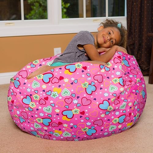 Posh Creations Bean Bag Chair for Kids, Teens, and Adults Includes