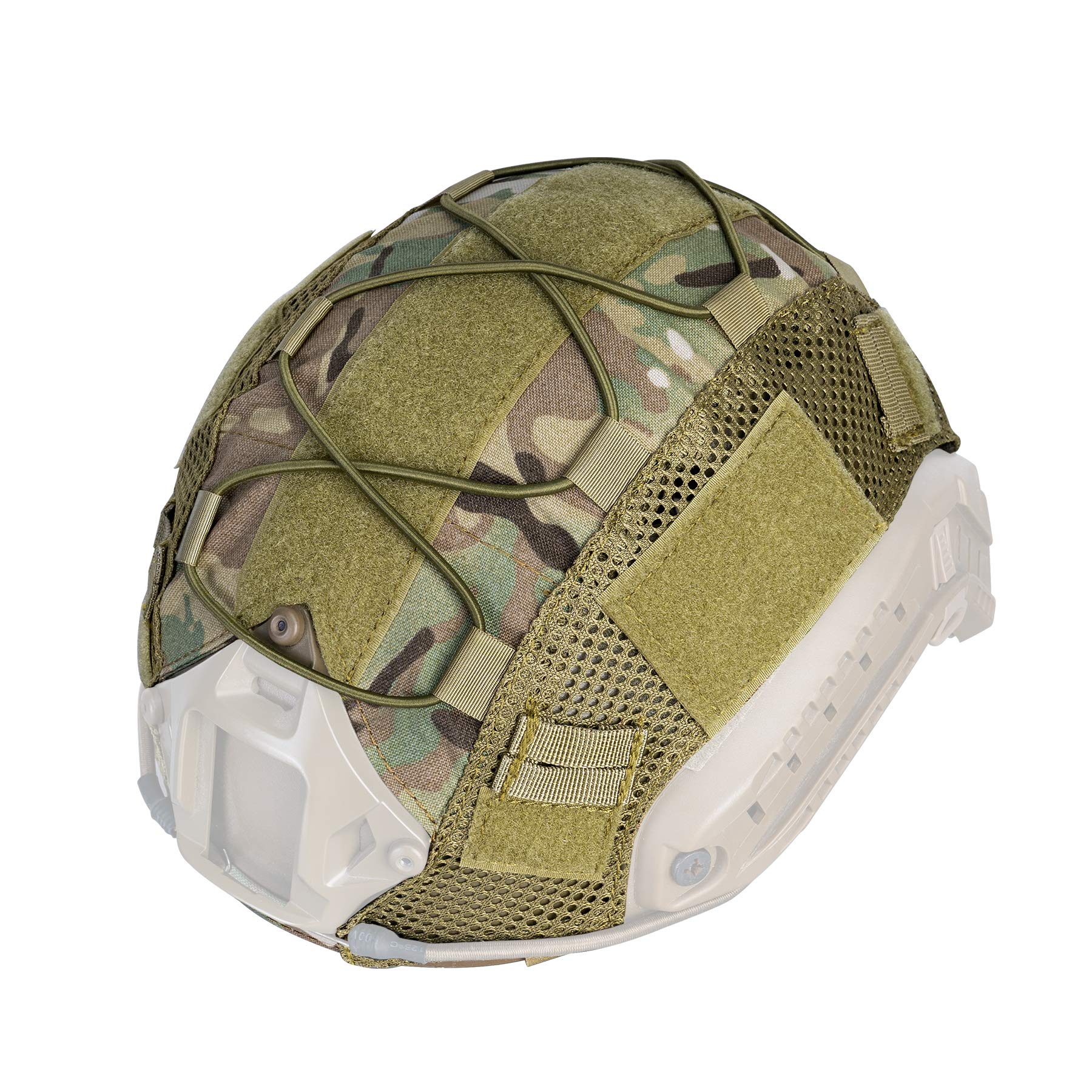 IDOGEAR Tactical Helmet Cover for Fast Helmet Helmet Cover for Airsoft Helmet in Size M/L, Military Paintball Hunting Shooting Gear - 500D Nylon - Without Helmet (Camo)