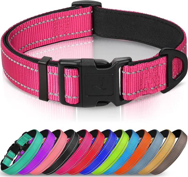 Joytale Reflective Dog Collar Neoprene Padded Small Pink S 20-28cm